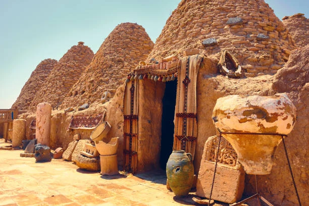 Harran kümbet evlerinde taş ve toprak mimari detay